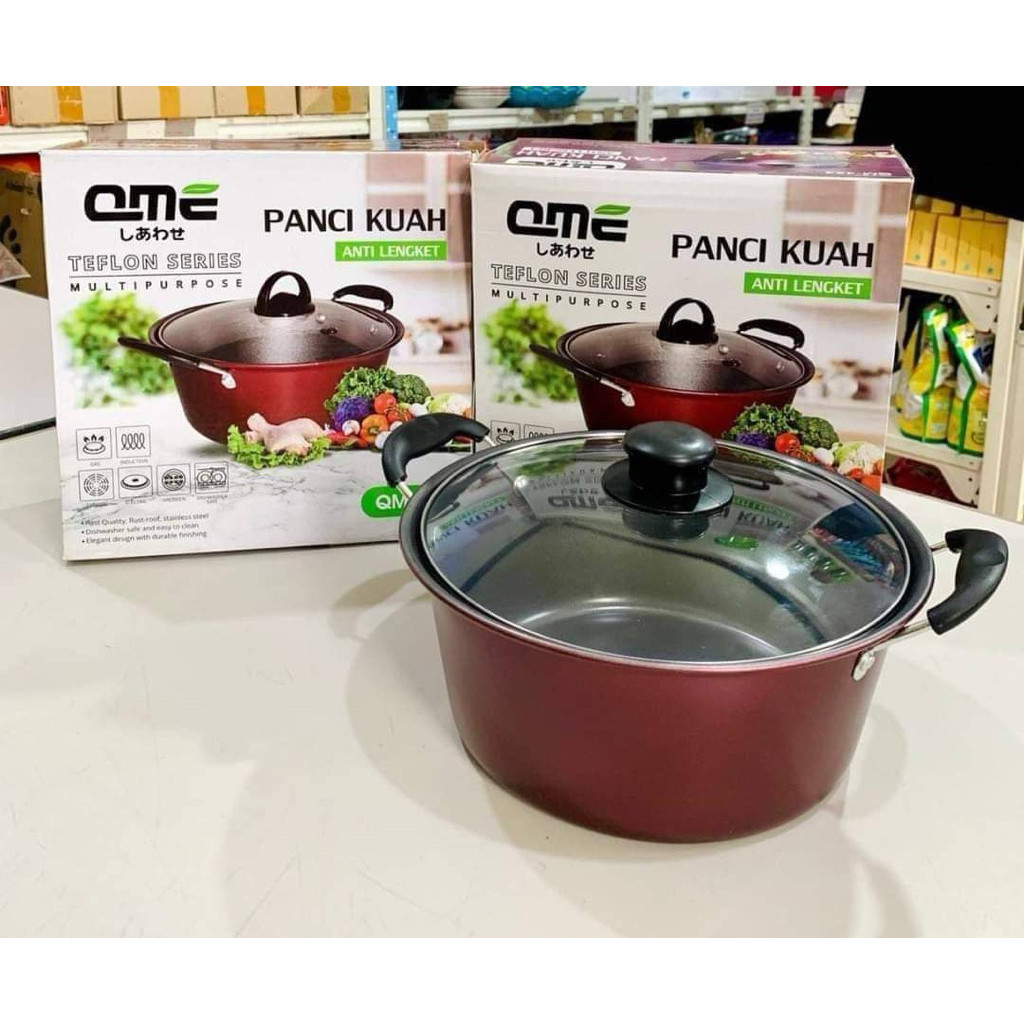 Panci Kuah Qme tutup kaca 22cm