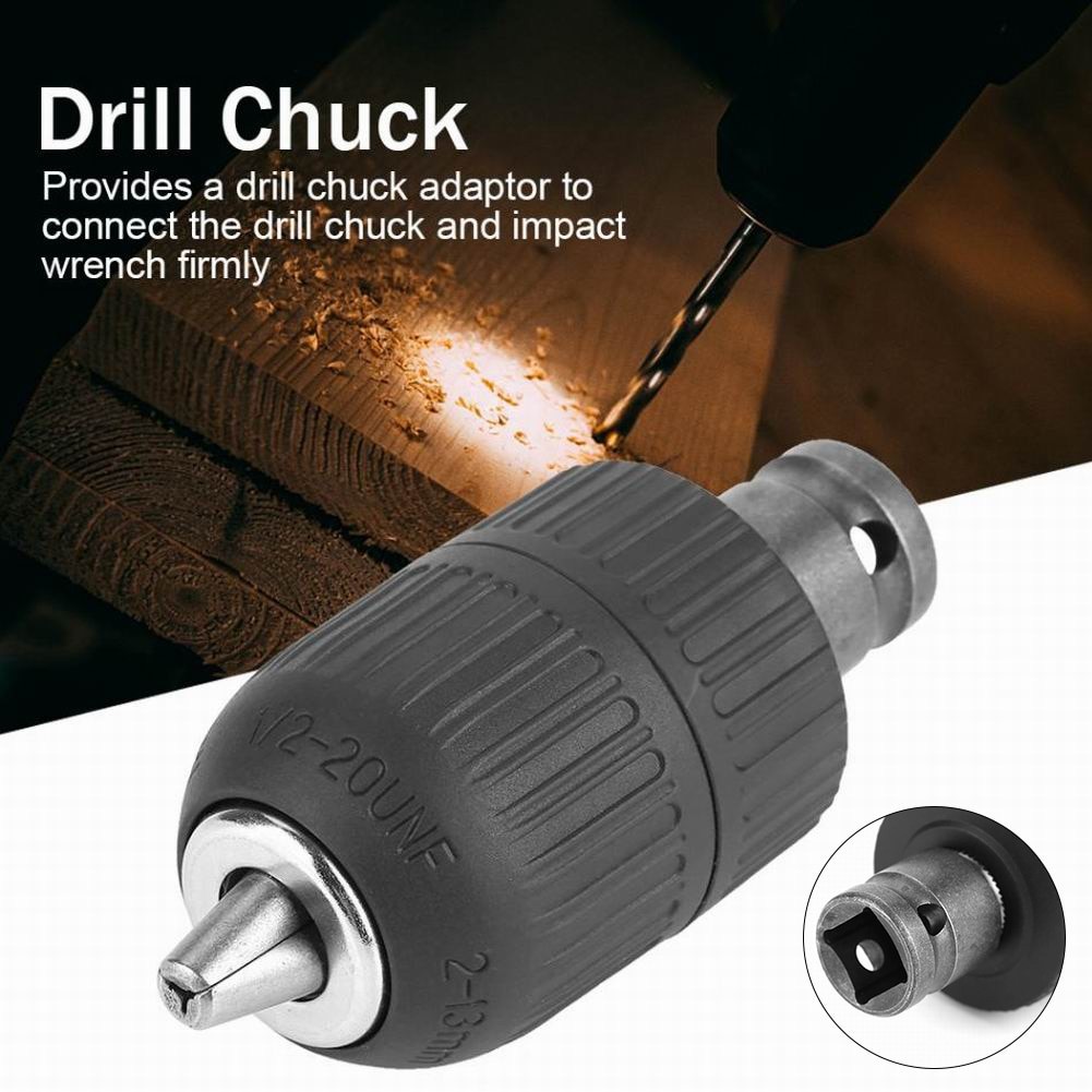 Chuck Bor / Kepala Bor Impact Wrench / Kepala Bor Keyless 2-13mm + Adapter Impact Wrench 1/2