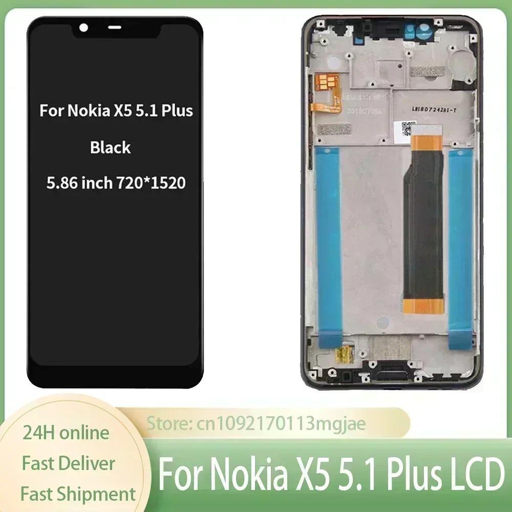 Original 5.86" For Nokia 5.1 Plus X5 Lcd splay Tou Screen gitizer Assembly For Nokia X5 LCD Replacem