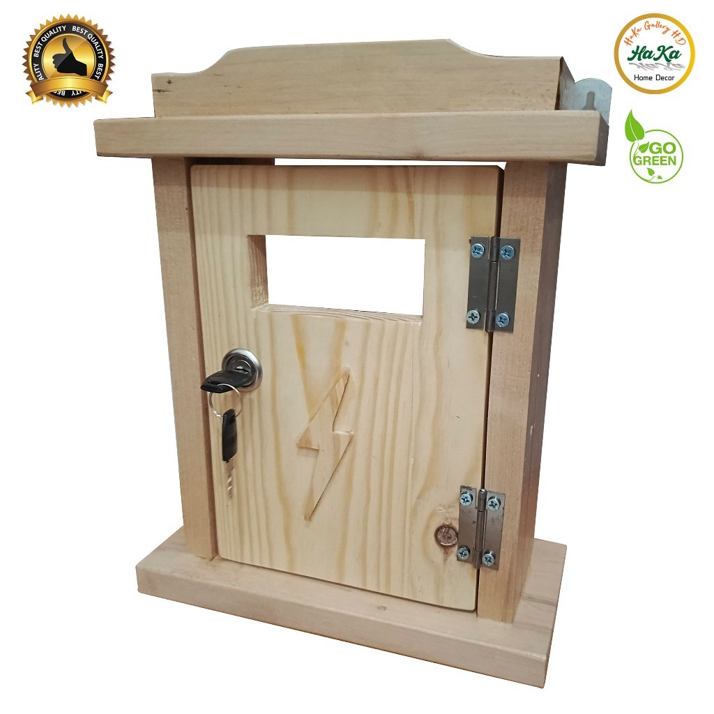 Box Meteran Listrik Token/ Box Listrik Kayu Jati Belanda 98767yyh