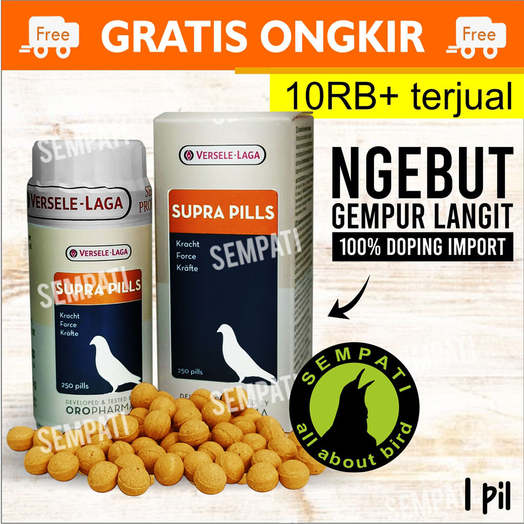 SEMPATI Supra Pills Doping Vitamin Burung Merpati Pil Supra Versele Laga Import Jamu Obat Giring Mer