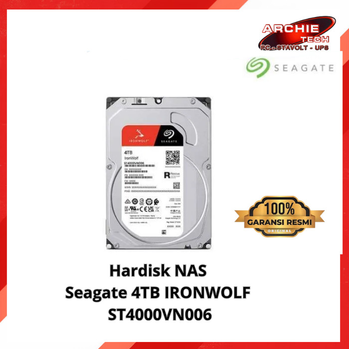 SEAGATE IRONWOLF 4 TB HARDISK NAS 4TB SATA ST4000VN006
