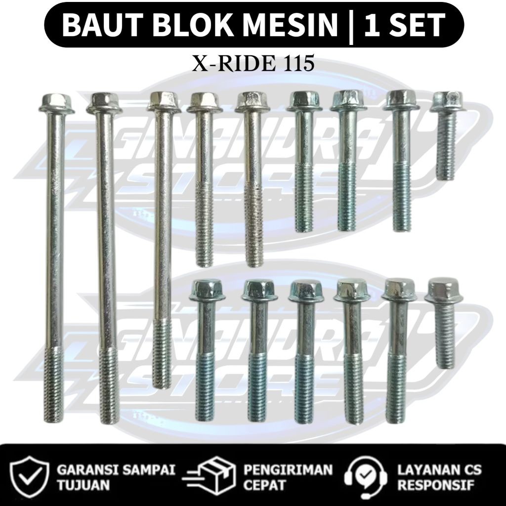 Baut Blok CVT 1 SET Yamaha X-Ride 115 / Baut CVT 1SET Motor X-Ride 115
