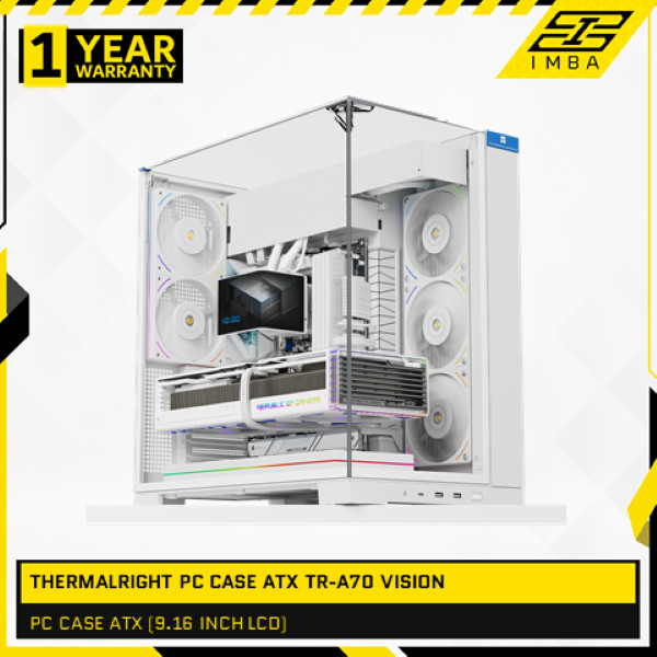 THERMALRIGHT PC CASE ATX A70 VISION (9.16 INCH LCD) WHITE