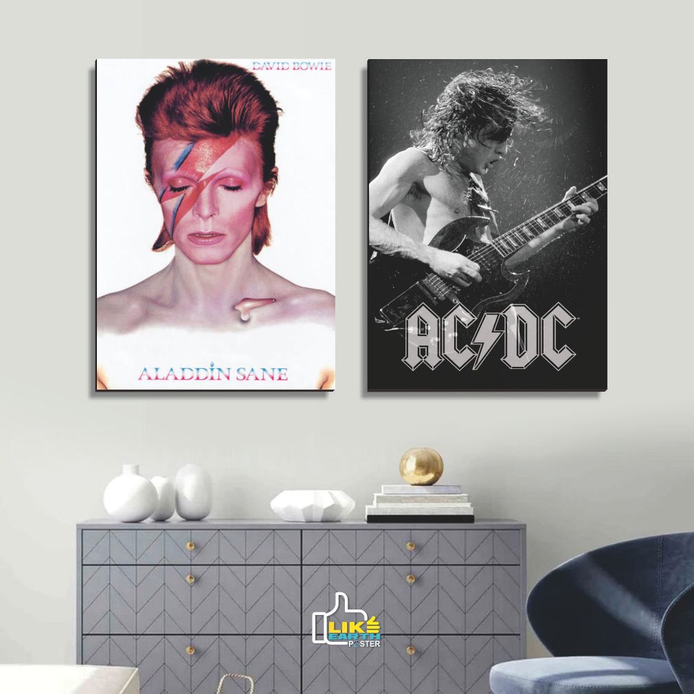 Poster dinding band aladdin sane david bowie rapp tupac retro musik dekorasi kamar cowok walldecor
