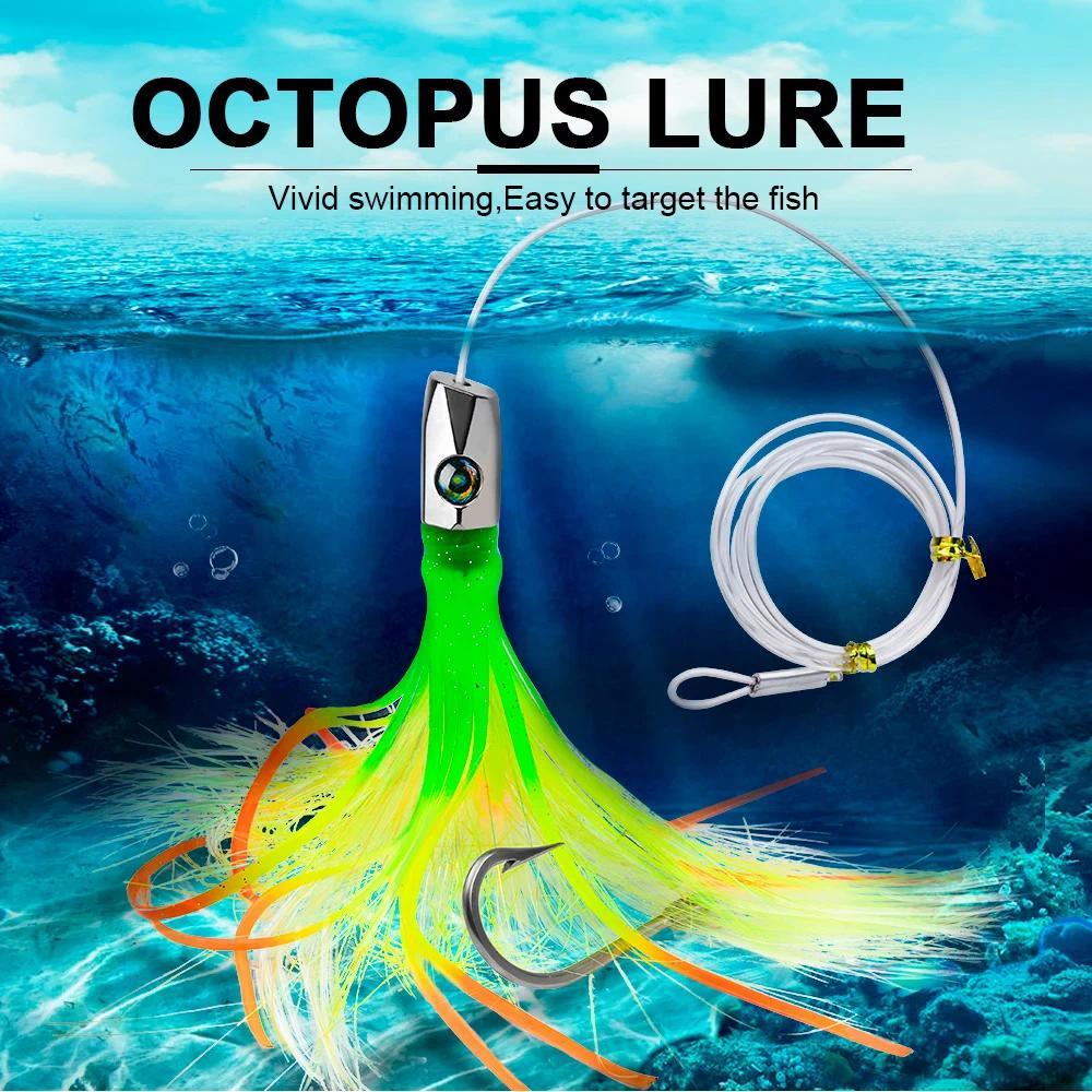 1pc 22cm/8.7inch Trolling Bait For Marlin Tuna Dolphin Shark Big Game, Deep-sea Fishing Bait, Octopu