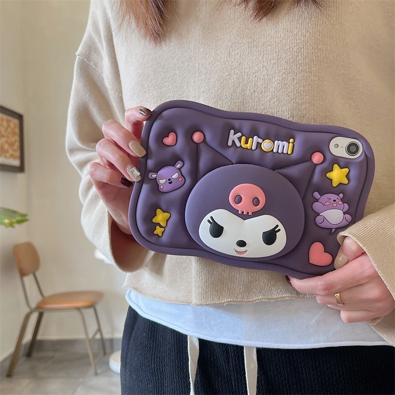 [ iPad Mini 6 / iPad Mini 7 ] Case Silicone Tenteng 4D Cute 3D Cartoon Kuromi Case  Silicone Tablet 