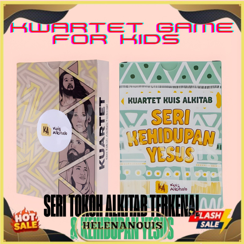 Kartu Kwartet Alkitab Anak Game Card Edukasi Kristen Katolik Mainan Keluarga Seru Interaktif Kuis Al