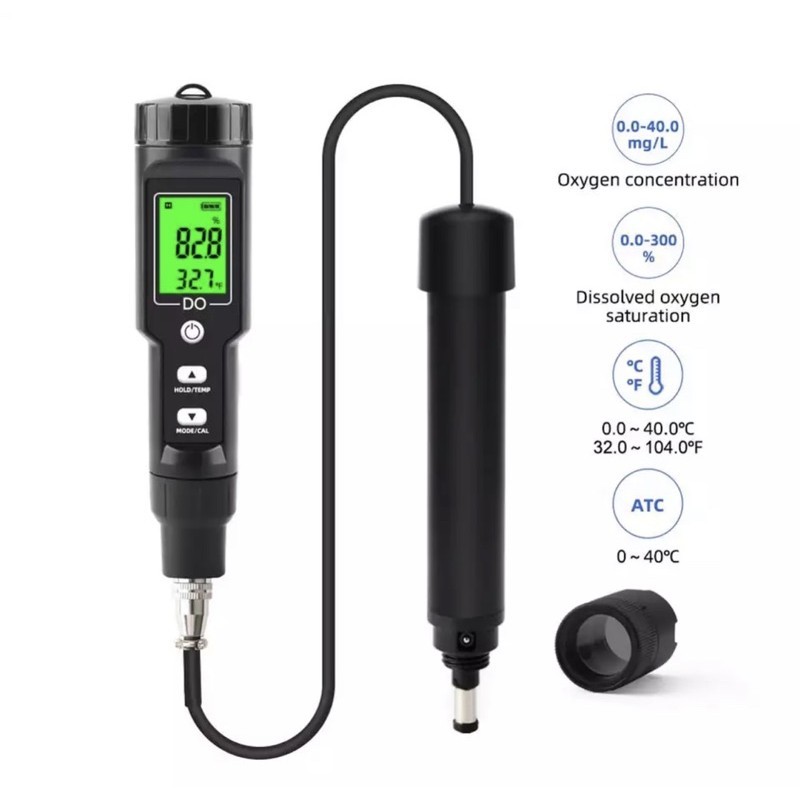 Alat Ukur Oksigen Terlarut DO Meter Digital Portable Water Quality Tester IP67 Kadar Oksigen Air