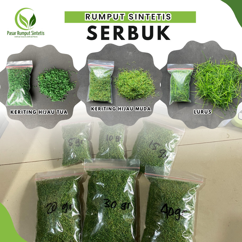 Serbuk Rumput Sintetis / Rumput Sintetis Tabur / Serbuk Rumput Dekorasi Aquascape / Serbuk Rumput Aq