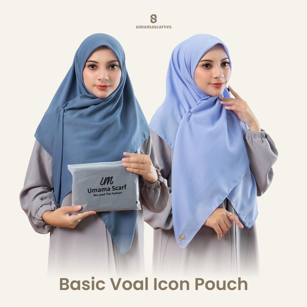 Kerudung Segiempat Basic voal icon pouch logo um 110x110cm