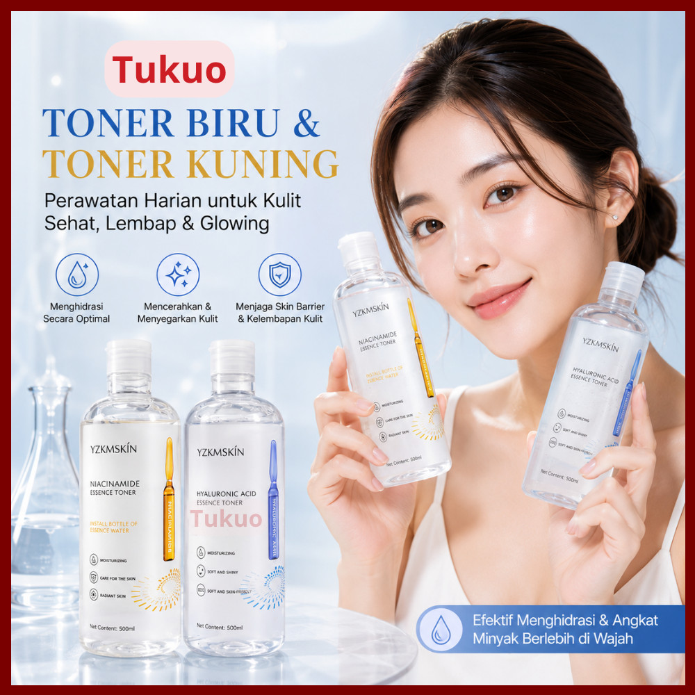 YZKMSKIN Toner Biru & Yzkmskin Toner Kuning – Pelembap Wajah yang Membantu Menjaga Kelembapan