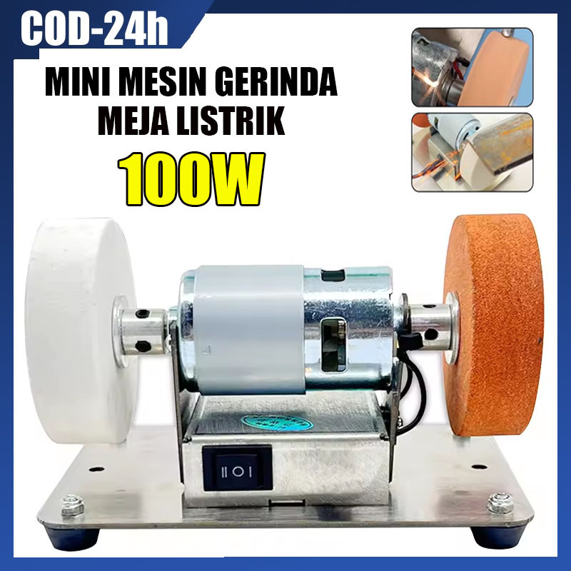 [COD]Gerinda Duduk Kecil Mini Mesin Gerinda Duduk Stand Holder Mini Grinda Meja Penggerindaan Kasar 