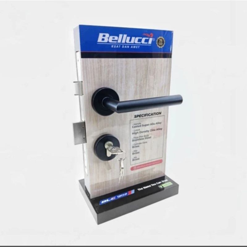 Kunci Pintu Bellucci 782 HITAM Fullset / Lever set Bellucci BL / Handle Pisah Bellucci Komplit / Kun