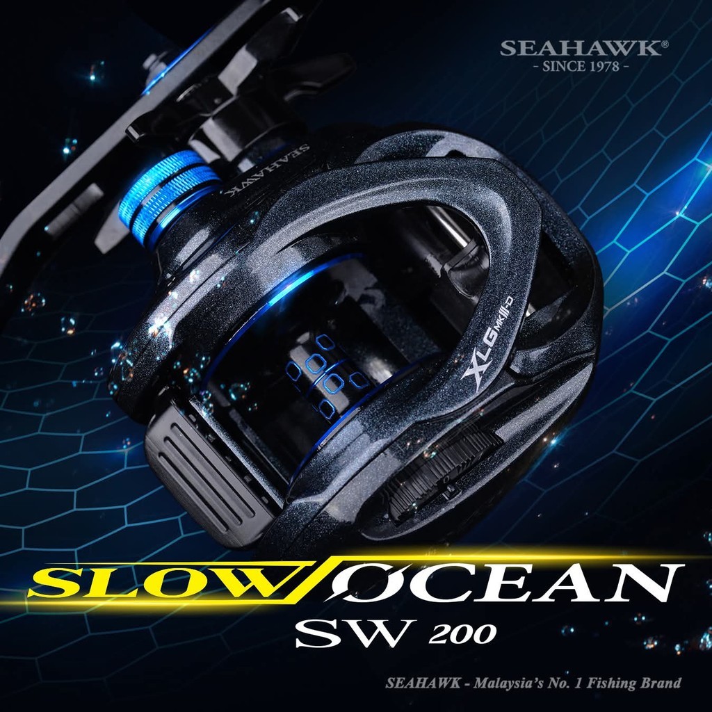 Reel Pancing OH Baitcasting Seahawk Slow Ocean 200L FREE CAP