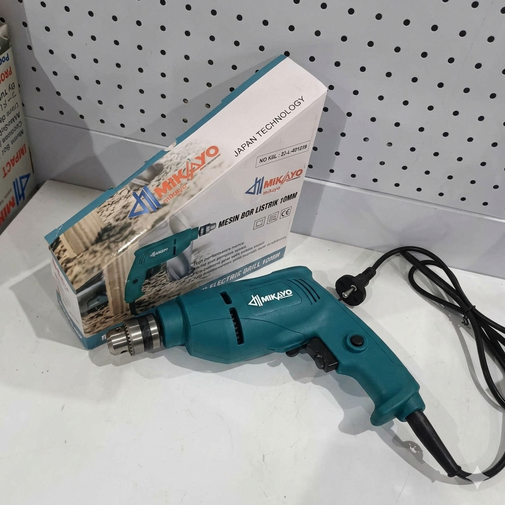 MAKITA Bor Listrik 10mm Mesin Bor Impact Bolak Balik Bor Listrik MIKAYO Impact Drill Listrik