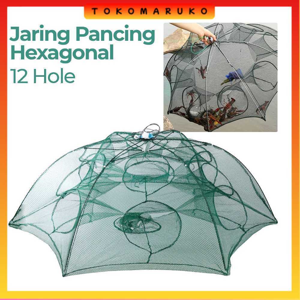 Jaring Pancing Ikan Hexagonal 12 Hole Fishing Net Trap Cage - H14572