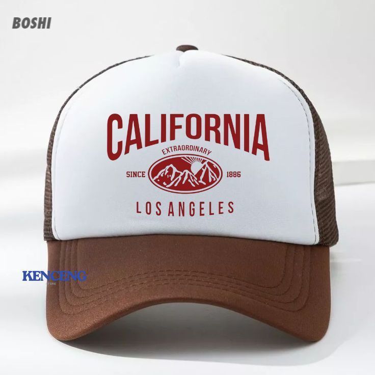 KENCENG | Topi Jaring Coklat | Trucker Hat | Topi Dark Brown