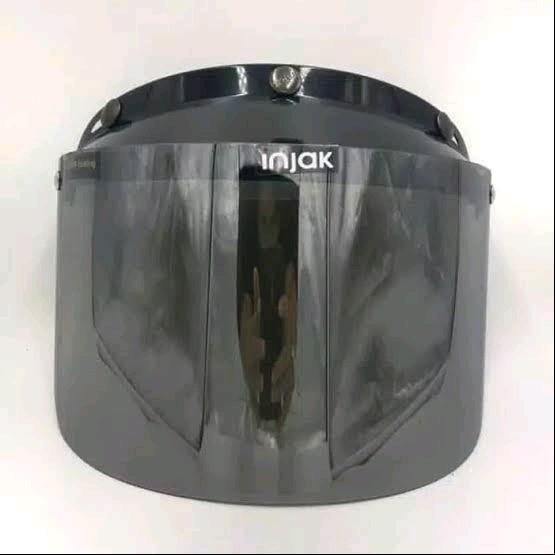 Kaca Helm Dewasa Model Snail Datar Injak Ori Motorcycle Visor - Datar Injak Hitam
