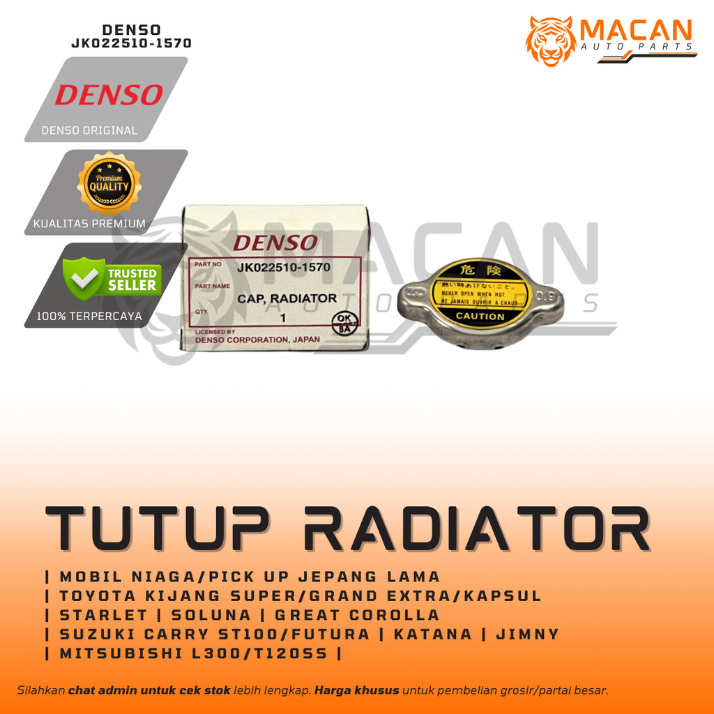 Tutup Radiator Carry L300 Soluna Kijang Super Kecil 0.9 Denso JK022510-1570 Radiator Cap | ORI