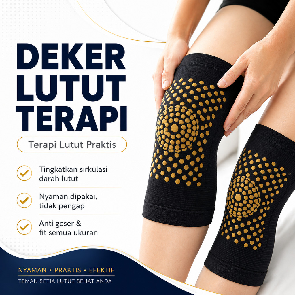 Deker Lutut Terapi Kesehatan Magnetik - Pelindung Lutut & Penghilang Nyeri Sendi