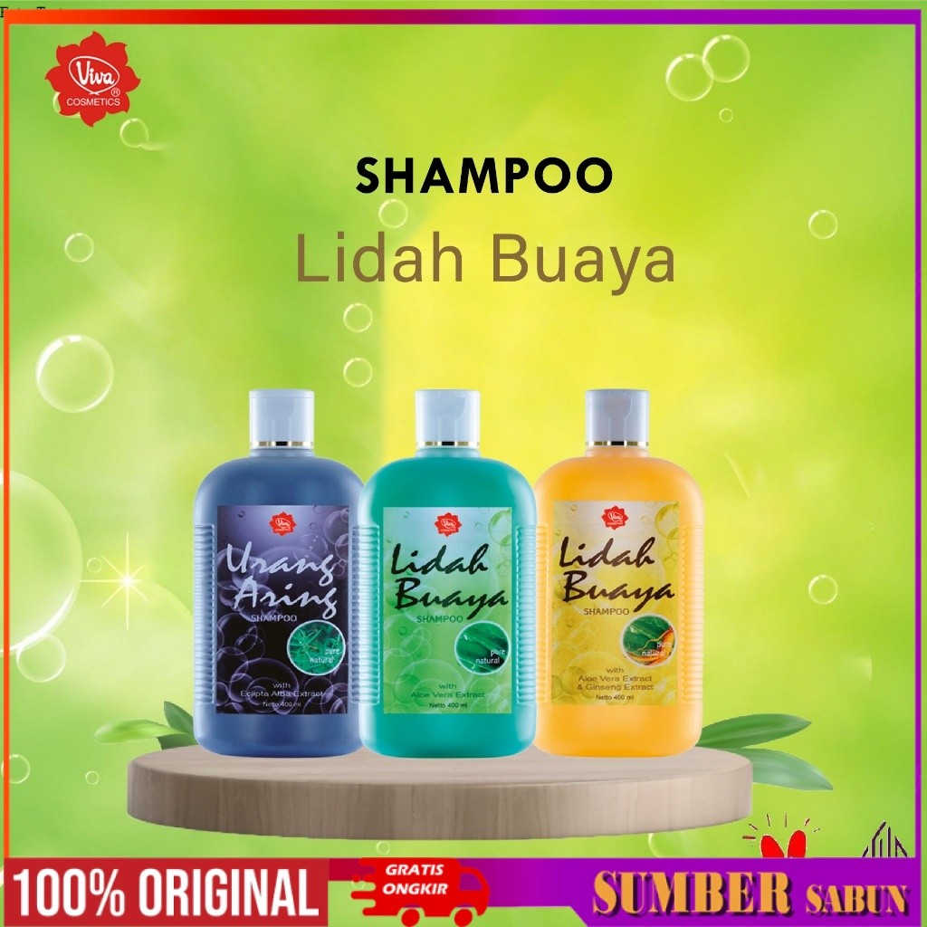 Viva Shampoo All Variant | Urang Aring | Lidah Buaya | Lidah Buaya with Ginseng - 400ml / Natur Sepa
