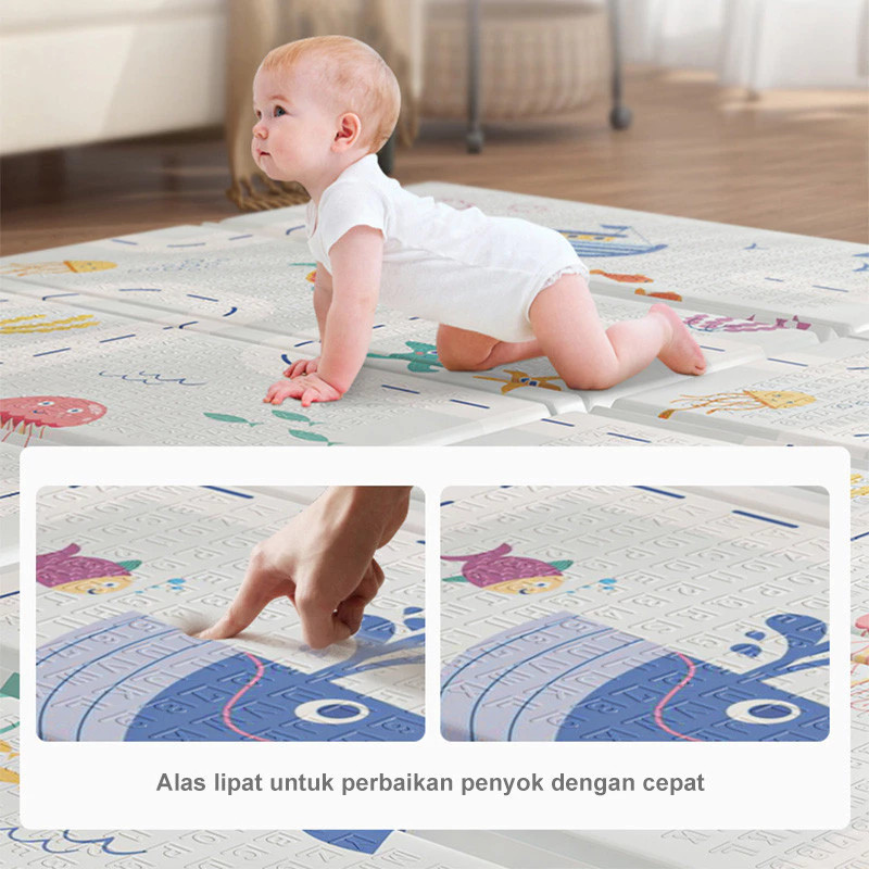 Tomet Playmat Karpet Empuk XPE 8mm Playmate Tikar Lipat Alas Tidur Matras Bayi Foldable Bergambar