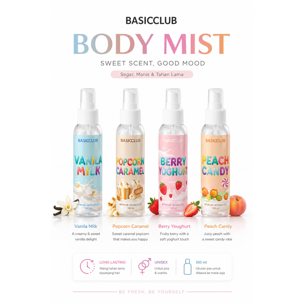 FLEURI GEAMOORE Basicclub Perfume Body Mist100ml | Geamoore Parfum Badan Basic Club Nala
