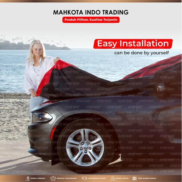 Custom Body Cover Warna / Sarung Mobil / Penutup Mobil Honda Freed - MerahListHitam