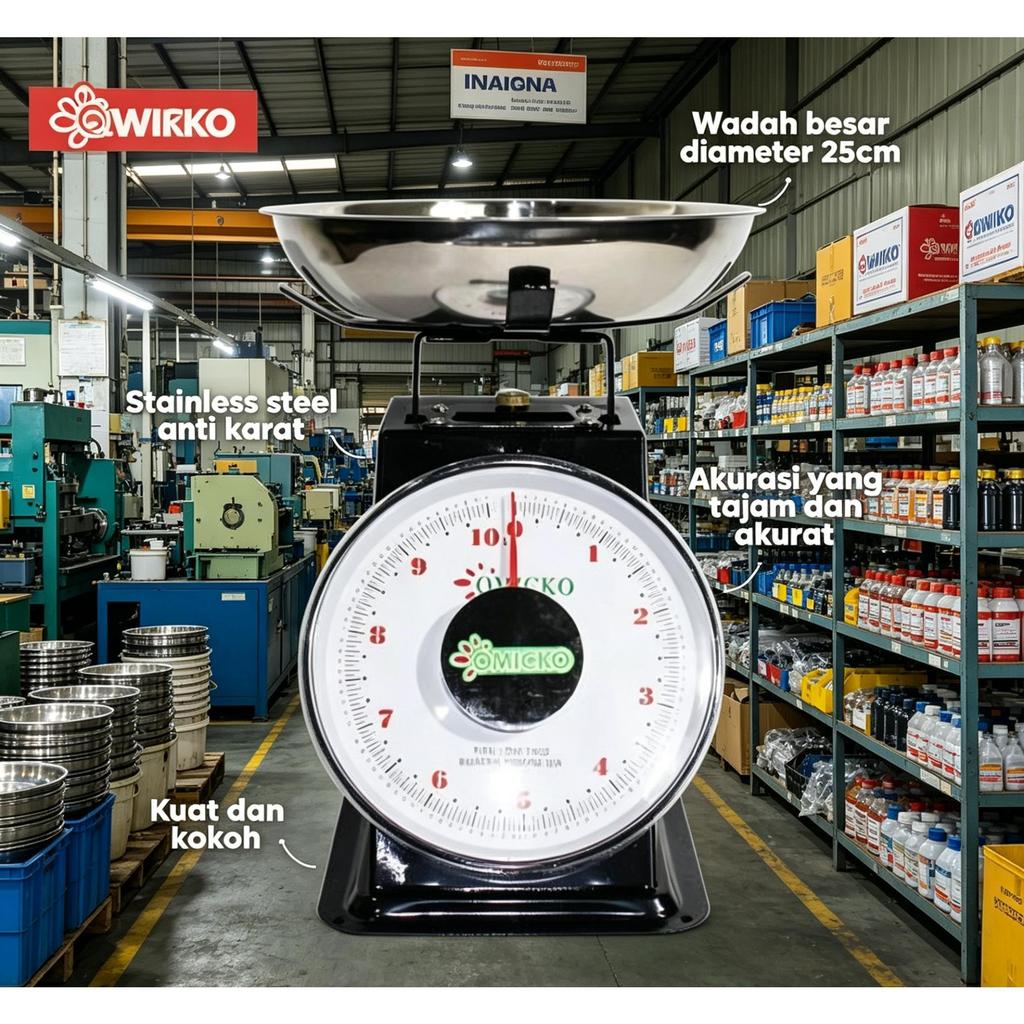 Timbangan Dapur Digital Omicko Stainless Steel 10Kg 20Kg Akurat Warna Hitam