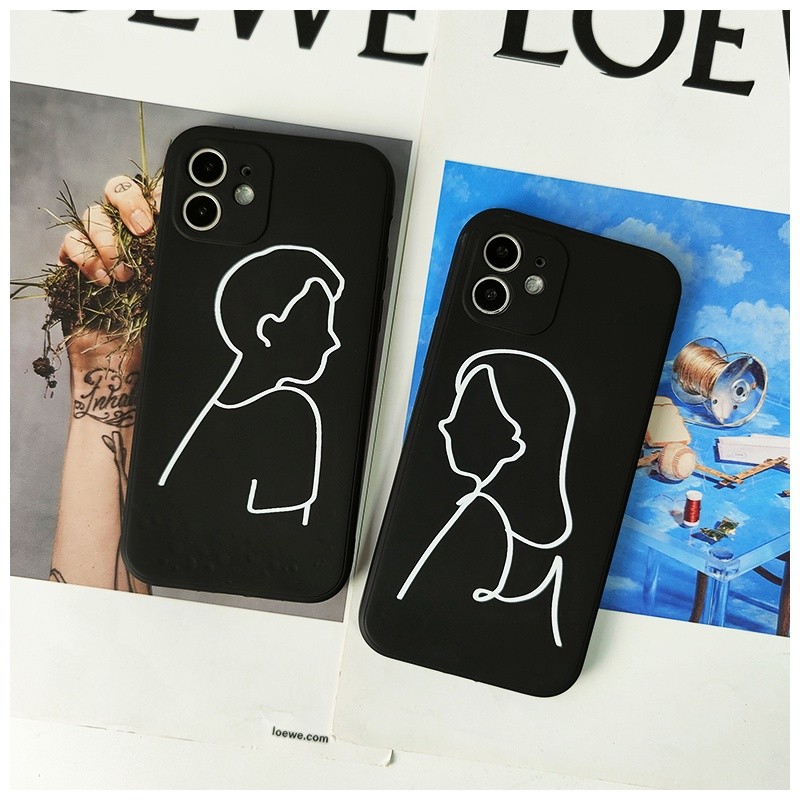 Realme 5 5s 5i 6i C12 C25 Narzo 20 C55 C53 9i line couple soft case