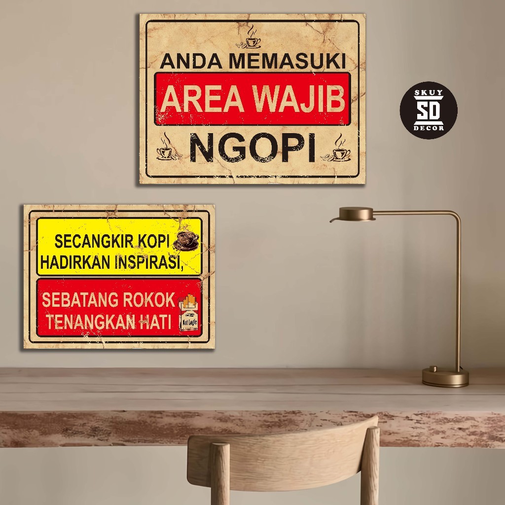 HIASAN DINDING AESTHETIC TEMA KOPI HIASAN DINDING KAMAR HIASAN DINDING CAFE WALL DECOR