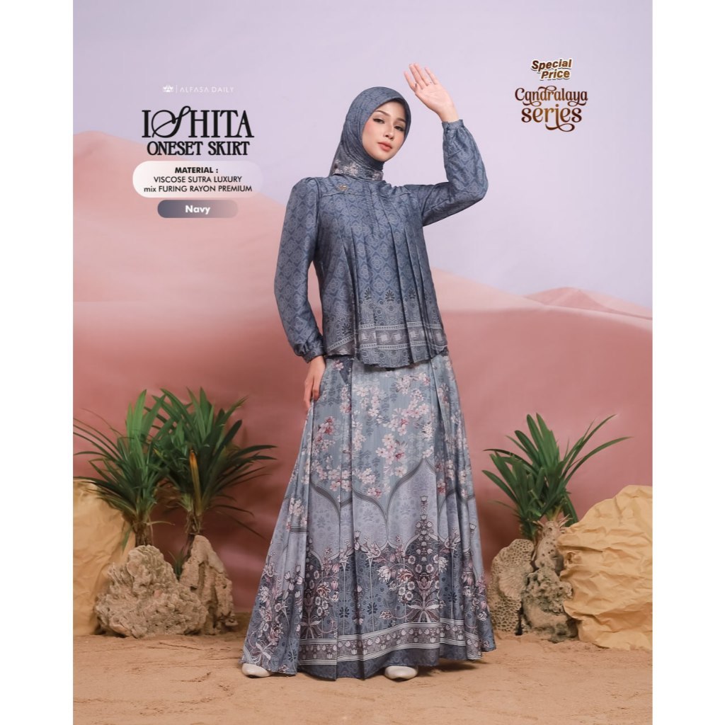 GAMIS LEBARAN PREMIUM ISHITA ONE SET SKIRT LUXURY COLLECTION CANDRALAYA RAYA SERIES - Alfasa Daily
