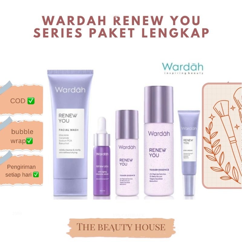 WARDAH RENEW YOU SKINCARE SERIES PAKET LENGKAP (KEMASAN BARU)
