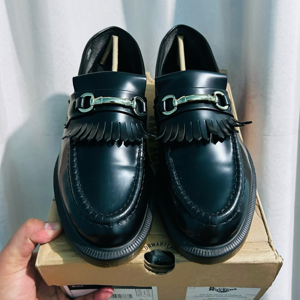 Dr.Martens Docmart Adrian Snaffle Loafers Black Smooth Leather Size 45 Used Like New Original