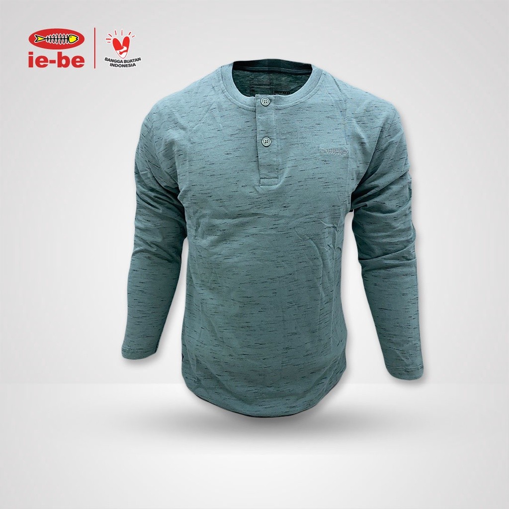 Kaos Tangan Panjang IEBE Casual Green Moss Slub I1HL8065