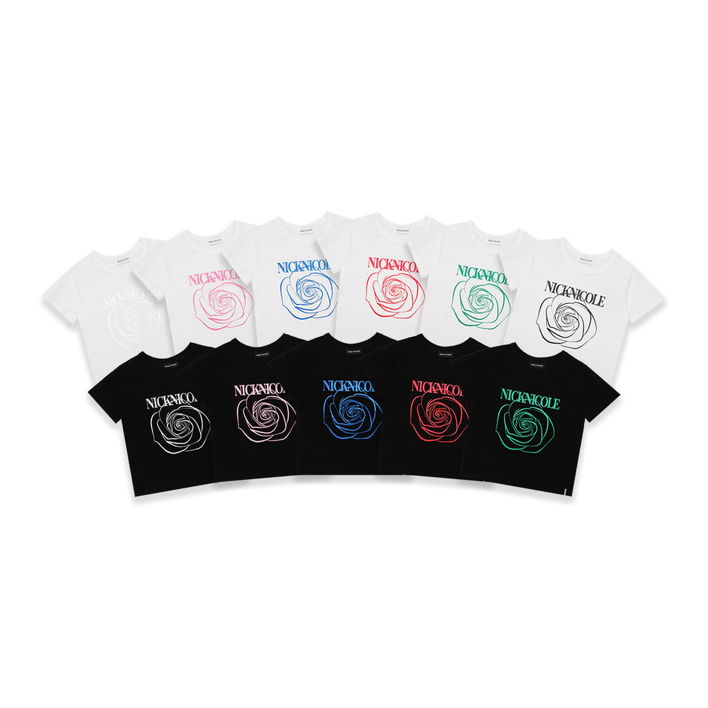 Nick Nicole Rose Signature Crop T-Shirt