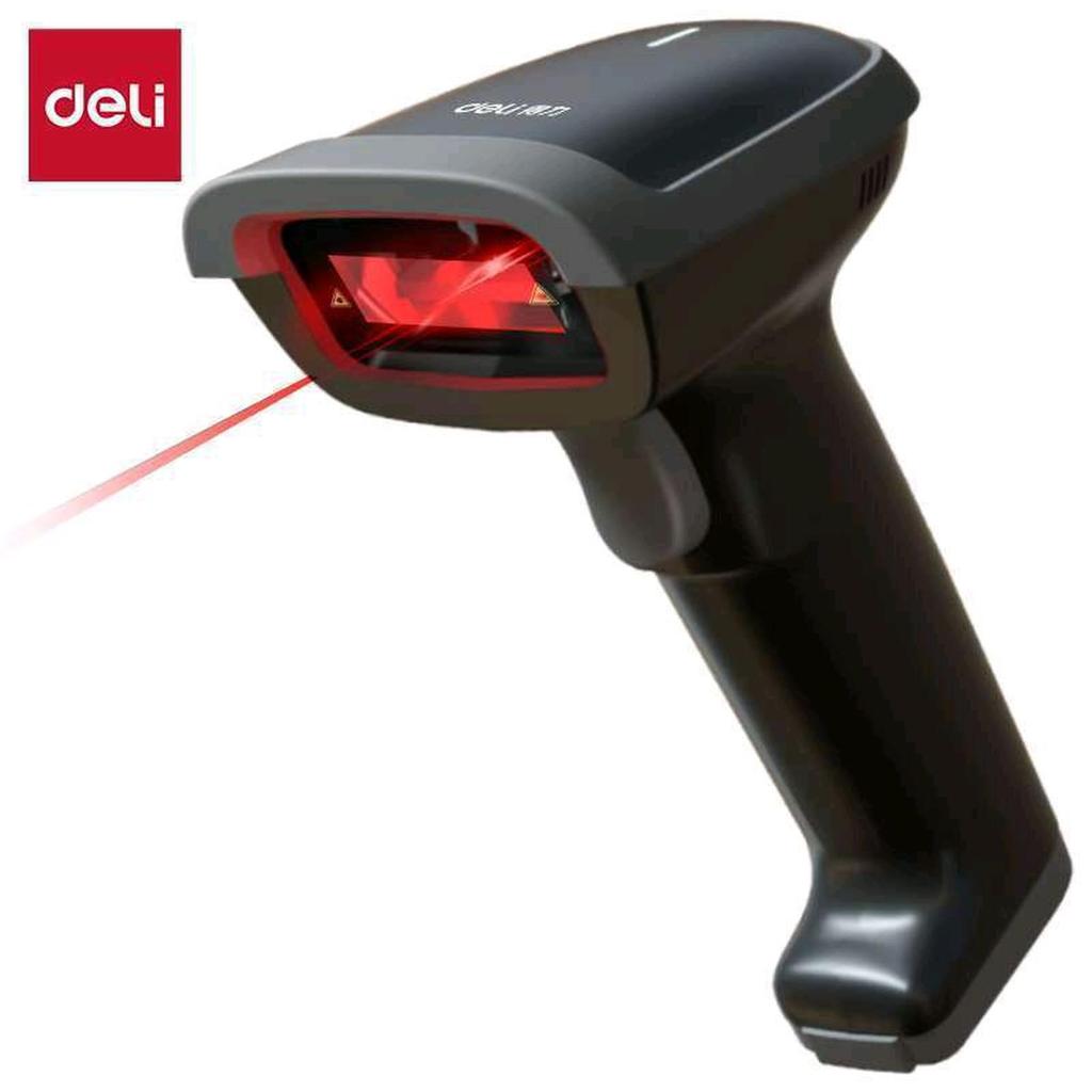Deli ES212 ORIGINAL Wireless Barcode Scanner 1D Laser Light GARANSI RESMI