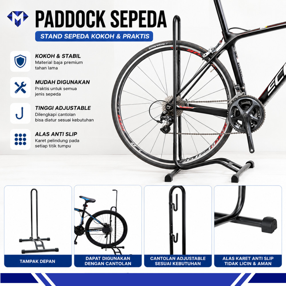 Stand Paddock Sepeda Universal Type L Stand Parkir Sepeda MTB Road Bike Fixie Lipat BMX
