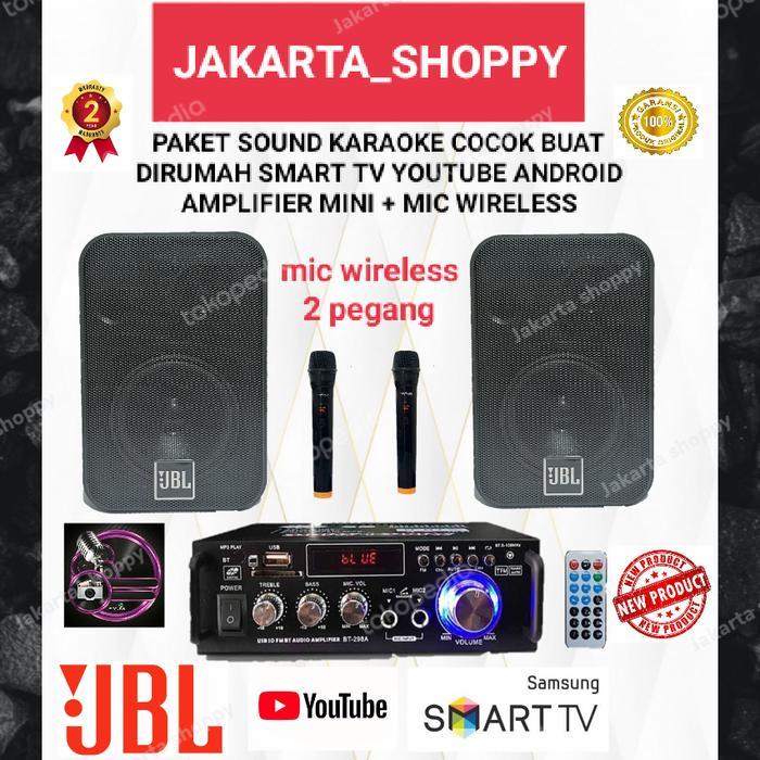 Mini karaoke set, caffe, kantor, speaker JBL 2 titik, 1x amplifier
