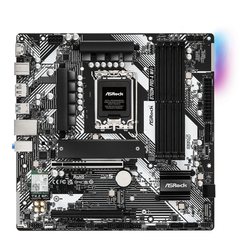 ASROCK B760M PRO-A WIFI DDR5 | MOTHERBOARD INTEL B760 DDR5 LGA1700 Micro-ATX
