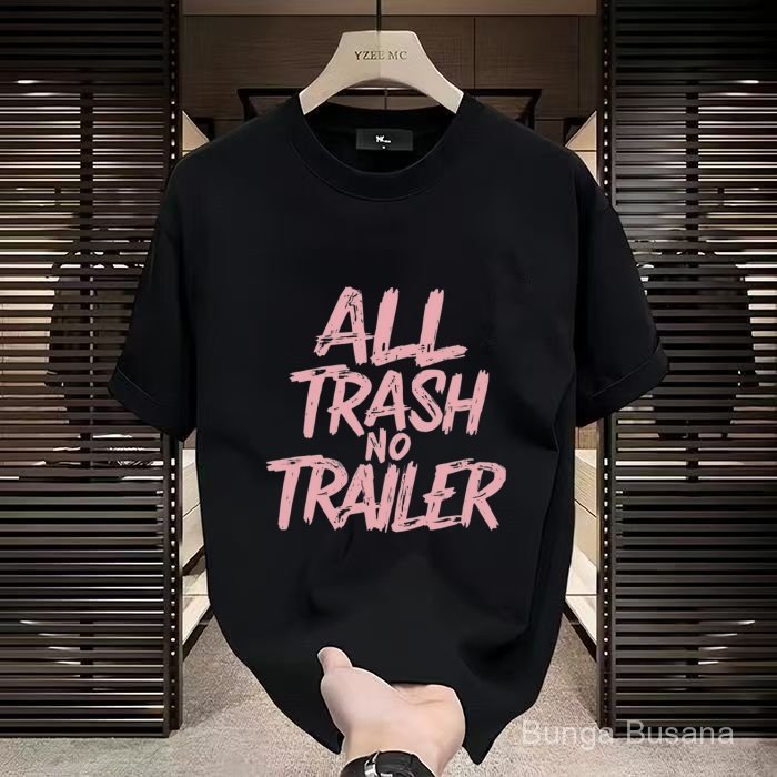 Kaos Tebal 220gsm Motif Tulisan Gaya Grafiti Mawar Muda Yang Stylish, Bahan Katun Padat Awet, Tersed