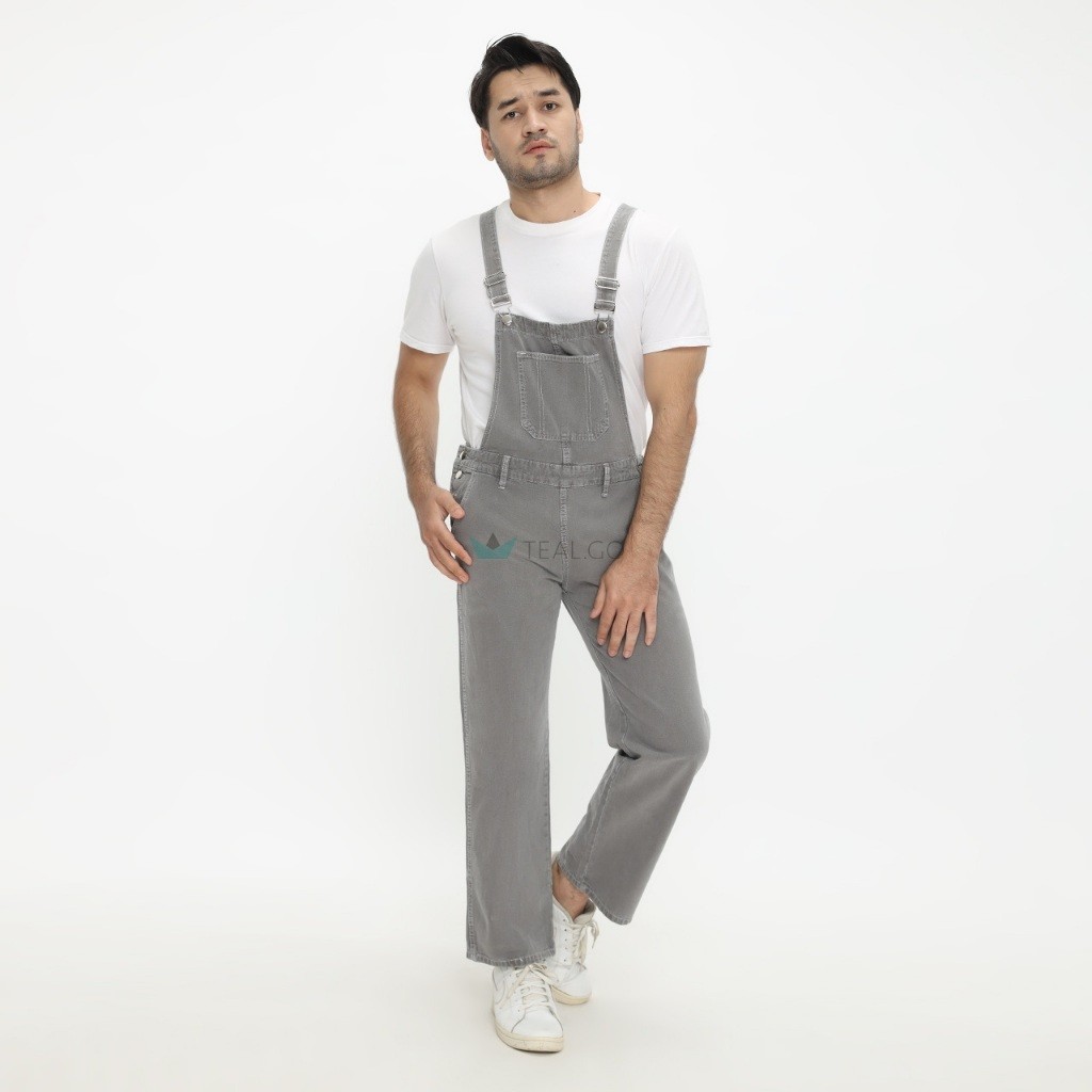 Straight Jumpsuit Overall Jeans Panjang Wearpack Pria