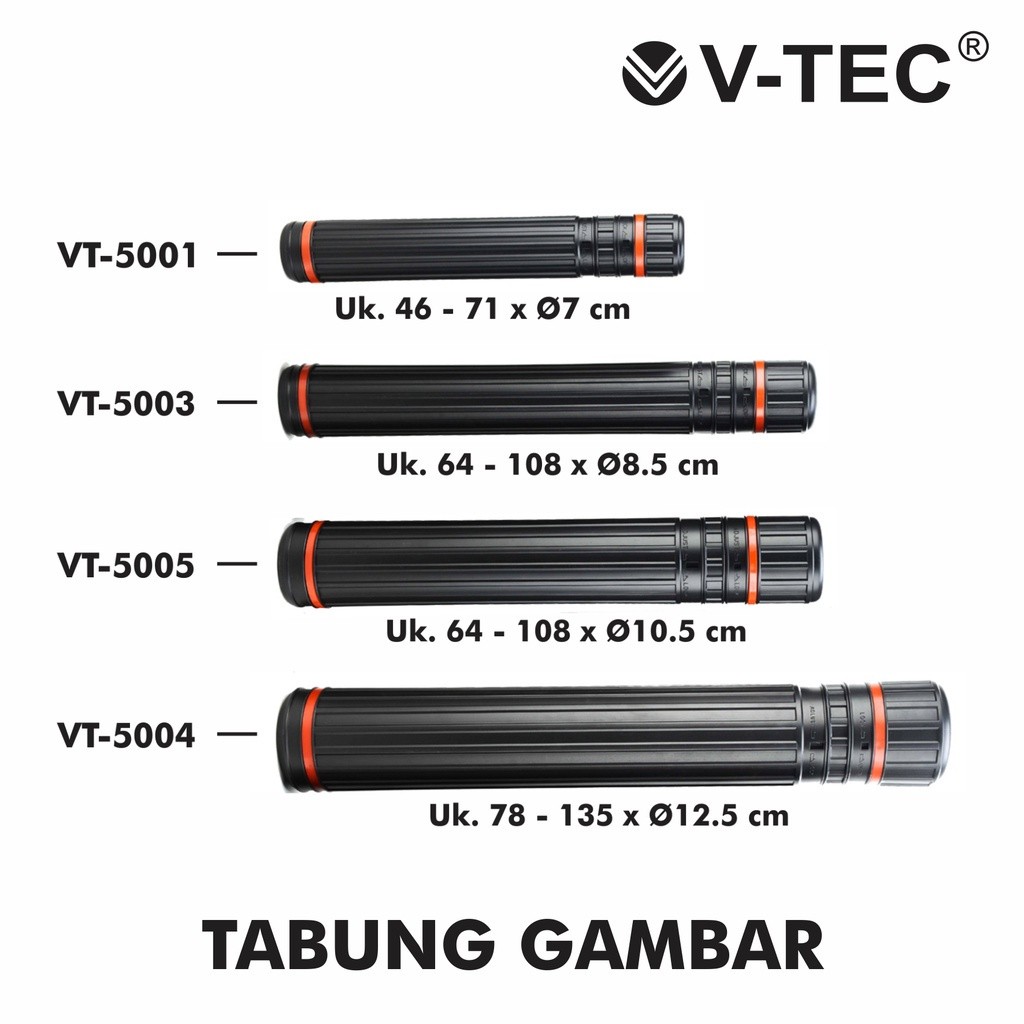 Tabung Gambar V-Tec # VT – 5004 Ukuran 78 /  Drafting Tube Vtec Diameter 12,5 cm (Ukuran Terbesar) S