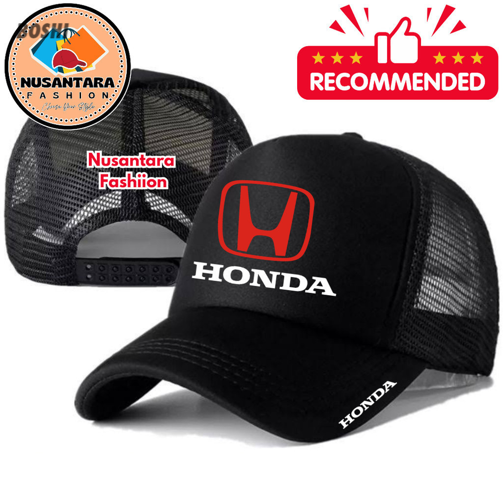 Nusantara Fashiion Topi Trucker HONDA - Topi Distro HONDA Logo - Topi HONDA Premium - Topi Pria Dewa