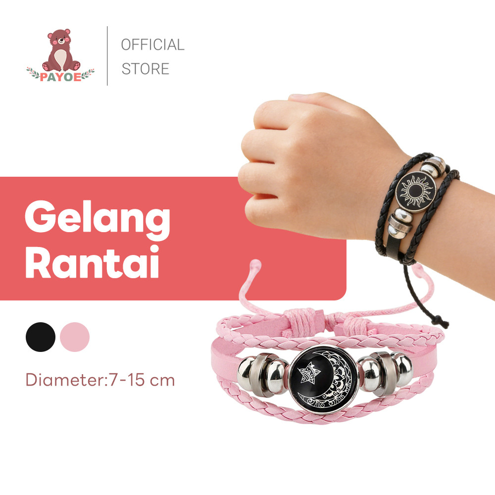 PAYOE Gelang Couple Kekasih Matahari dan Bulan Gelang Matahari dan Bulan Gelang Couple Pasangan Bint