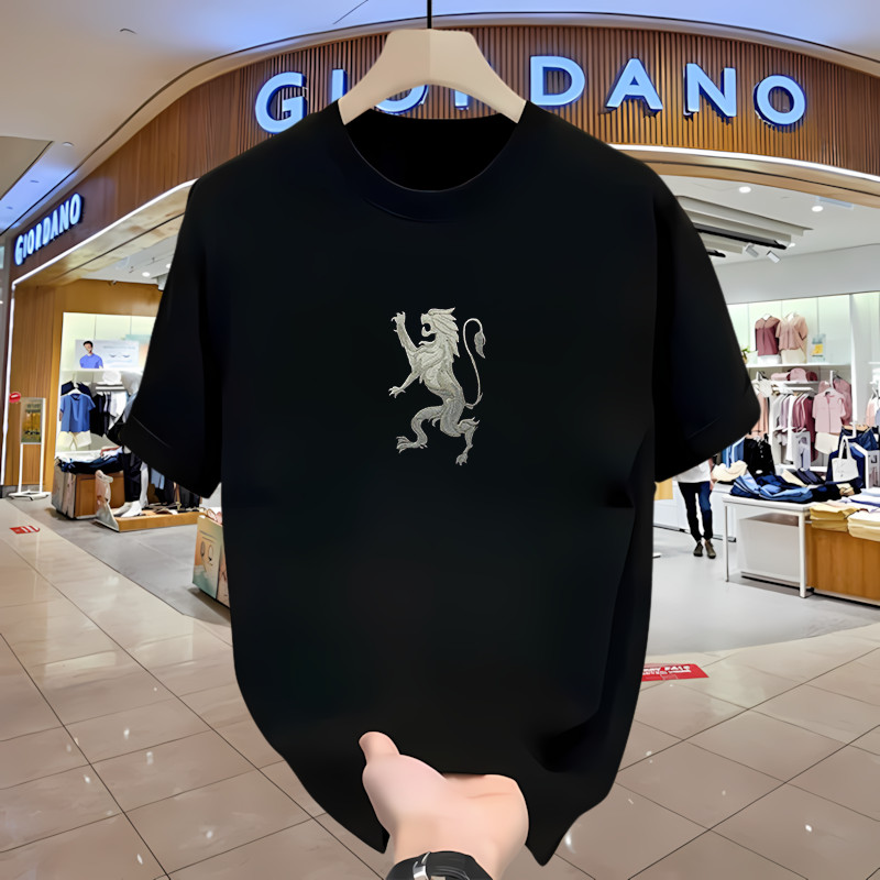 GIORDANO Kaos Pria Wanita Lengan Pendek Katun 100% Original Print Logo Casual Premium