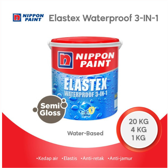 CAT TEMBOK NIPPON ELASTEX 20KG WATERPROFF GENTENG SENG BETON TALANG GALVALUM KAYU BESI KAYU PLAFON w