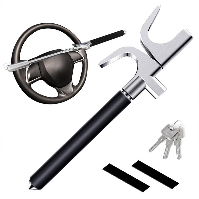 Kunci Stang Mobil Pengunci Mobil Anti Maling Stainless Kunci Pengaman Stir Teleskopis Kunci Tambahan