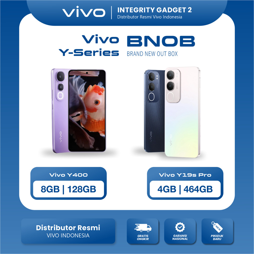 [KHUSUS UNIT BNOB] Y Series vivo Y400 4G 8/128 & vivo Y19s Pro 4/64 - Original Garansi Resmi HP Seco